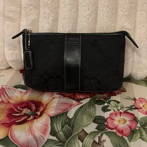 Coach Black Wristlet with Silver Accents
